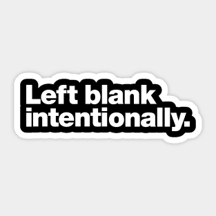 Left blank intentionally. Sticker